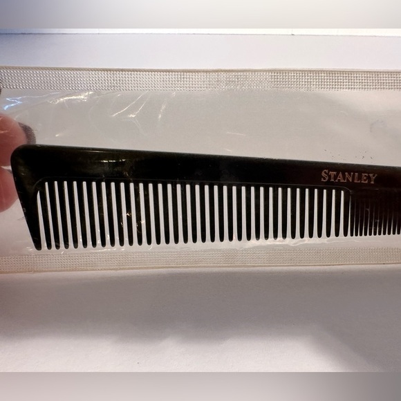 Stanley Barber/Beautician Comb Black Fine And Wide Rounded Teeth New Sealed 7” - Picture 4 of 5